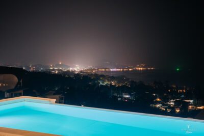 Swimming pool night view villa yoco