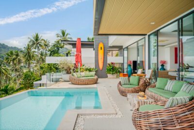 terrace and pool area villa yoco