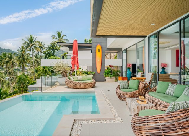 terrace and pool area villa yoco